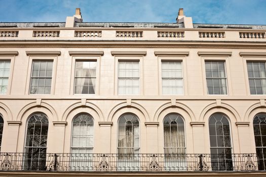 Detailed image of regency town houses in the Regent's Park area of London, UK