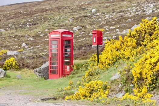 telephone booth and letter box near Laid, Scotland