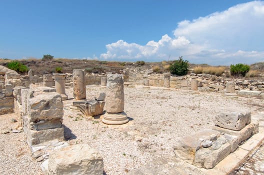 Ruins of ancient town Kourion in Cyprus