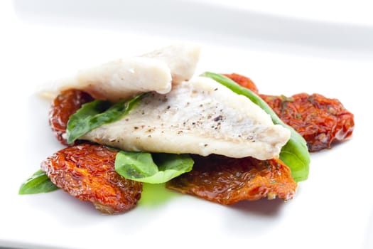 cod with dried tomatoes and basil