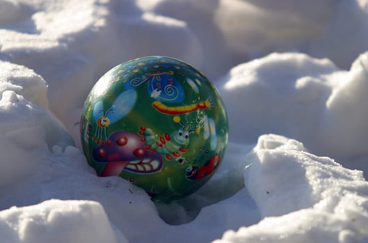 Children's ball on snow