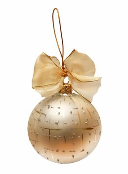 Gold Christmas sphere with a gold bow