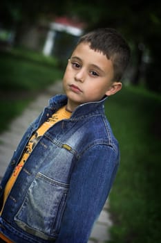 Portrait of a blue  boy 