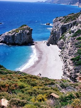 a panoramic view of the island of Kythery, in Greece.