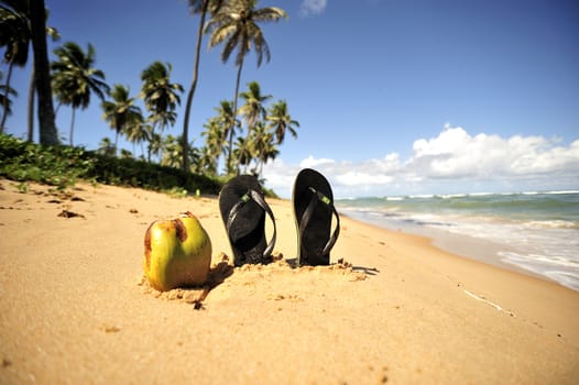 Thongs on the beach in Brazil