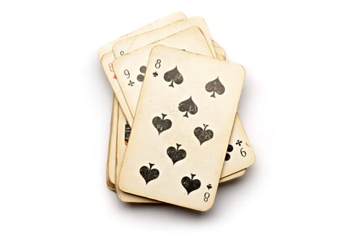 Pack of cards isolated on white