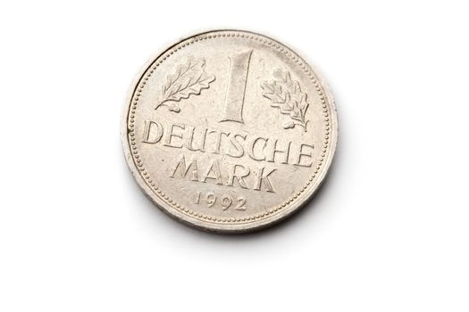 Old german coin isolated on white background