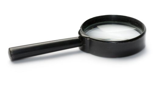Magnifying glass isolated on the white background