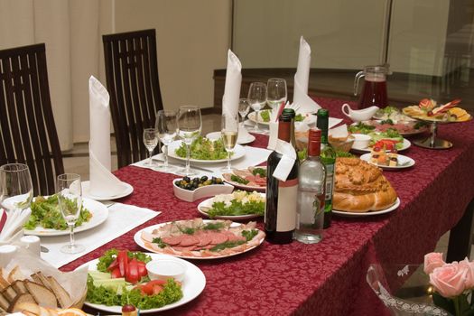 Table served to reception of visitors