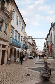 TOMAR, PORTUGAL - DECEMBER 15: street view in Tomar next to Republica Square, Portugal on December 15, 2011 in Tomar, Portugal