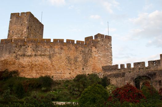 Templar Castle fortress at the Convent of Christ in Tomar, Portugal (build in the 12th century, UNESCO World Heritage)