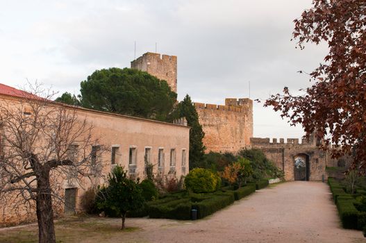 Templar Castle and garden at the Convent of Christ in Tomar, Portugal (build in the 12th century, UNESCO World Heritage)