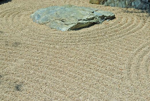 Stone in traditional japanese zen garden