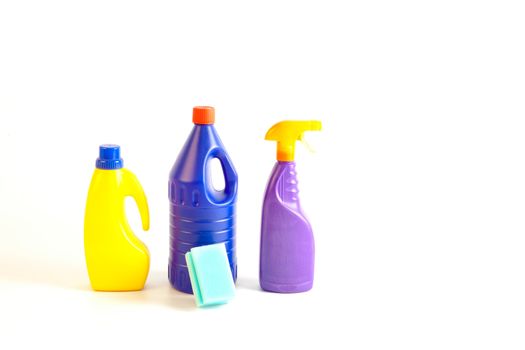 household cleaning equipment on a white background