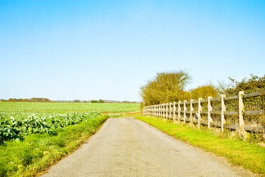 Generic english rural scene with a textured effect