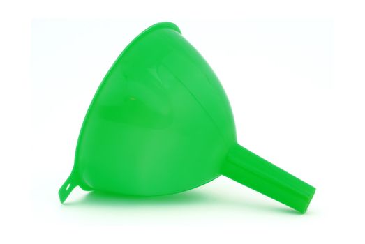 plastic funnel with a white background