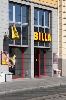 VIENNA - SEPTEMBER 6: Billa store on September 6, 2011 in Vienna. Now part of REWE Group, Billa was founded in 1953. With more than 1000 stores it is the largest supermarket chain in Austria.