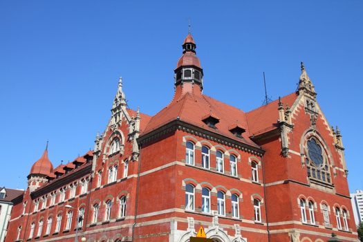 Katowice, Poland - high school building, old landmark