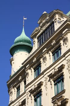 Vienna, Austria - old apartment building. The Old Town is a UNESCO World Heritage Site.