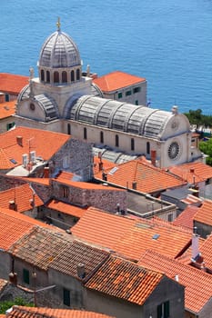 Croatia - Sibenik in Dalmatia. Cathedral church is a  UNESCO World Heritage Site.