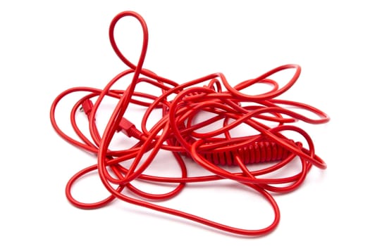 Red wire isolated on white background