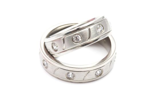 Wedding rings  isolated on white background