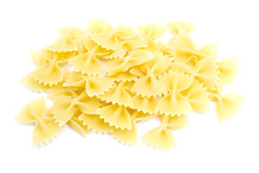 Pasta closeup on white background 
