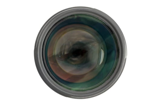 A camera Lens isolated on white background 
