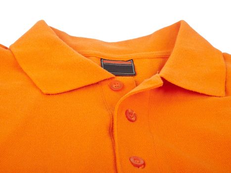 orange polo shirt isolated on white background