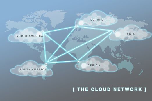 The global network business concept, can be use to symbolized virtual team, sites, remote working, and related global business concepts