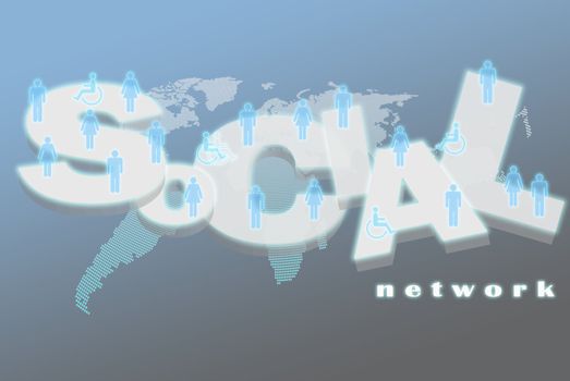 The global social network marketing business concept, can be use for related global business, marketing, and social networking futuristic minimalist concepts