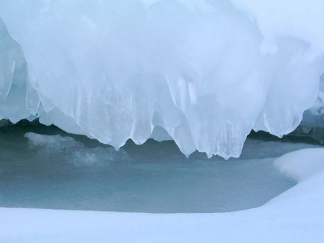 Beautiful frozen lake closuep