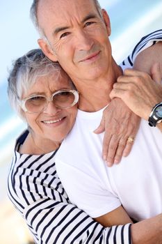 Mature couple embracing