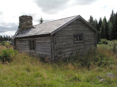Old wooden cabin in Sweden 
