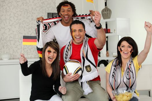 German football fans at home