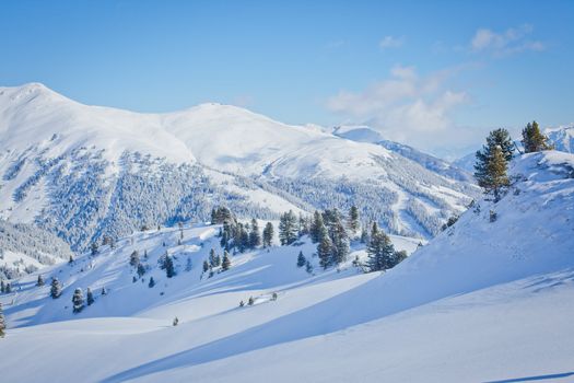 the alpine skiing resort in Austria Zillertal