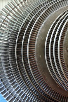 Power generator turbine close up