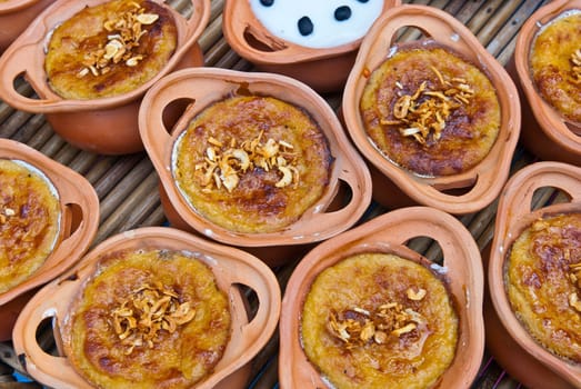 Traditional thai sweets taken in late afternoon, use for food, health and wellness related concepts
