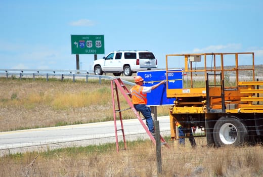 Highway crew working outdoors.