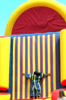 Flotation slide displayed outside.