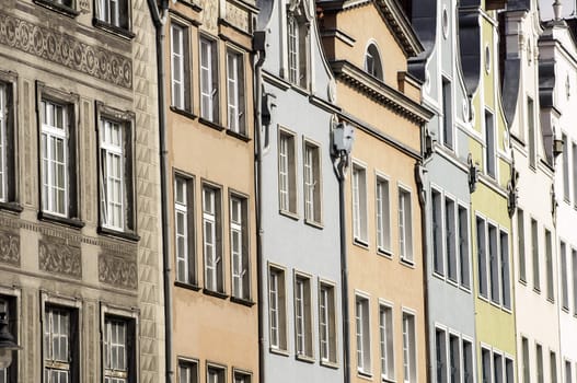 Colorful buildings in the city of Gdansk, Poland.