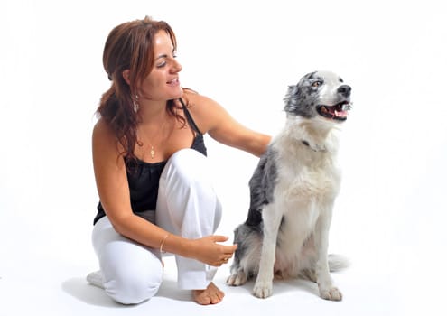 young woman and her best friend purebred border collie