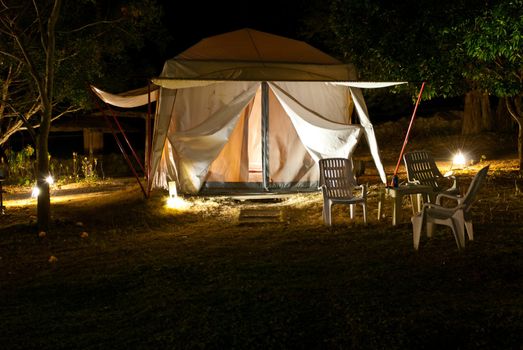 Outdoor tent for camping, for camping and educational concept design