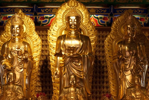 Chinese god golden statue from Chinese temple, can be use for various chinese god related concepts.