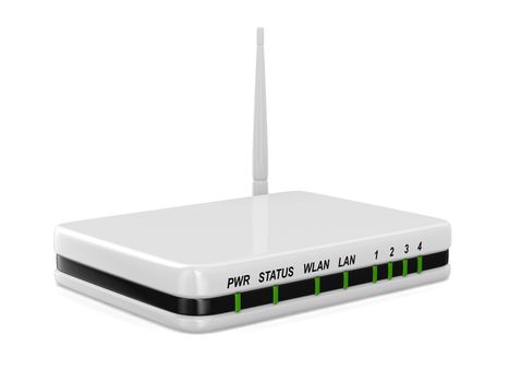 router on white background. Isolated 3D image