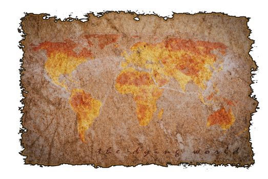 Old vintage map on burned paper background, can be use for various vintage concepts and world business concepts.