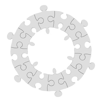 Puzzle on white background. Isolated 3D image