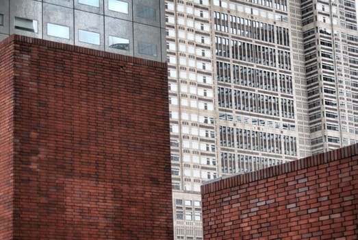 skyscraper with windows and glass and steel