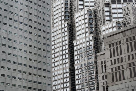 skyscraper with windows and glass and steel