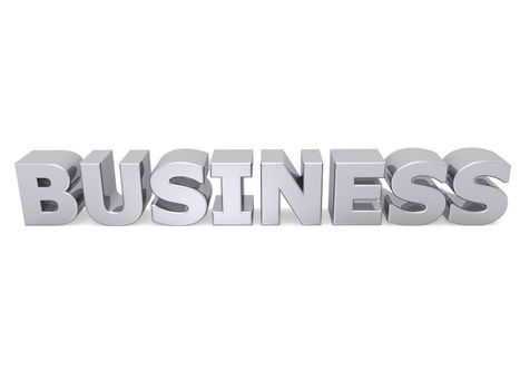the word business in metal letters